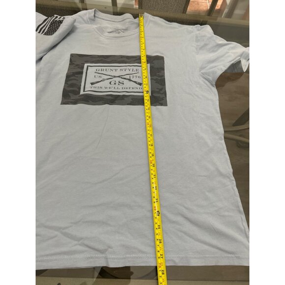 Grunt Style Mens Tactical T-Shirt With American Flag Sleeve Graphic Light Gray - Picture 8 of 8